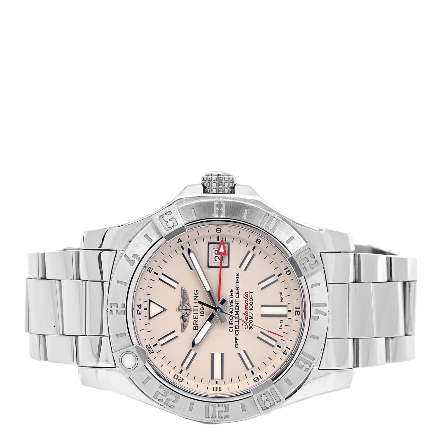 Stainless Steel 44mm Super Avenger II GMT Automatic Watch Taupe A32390