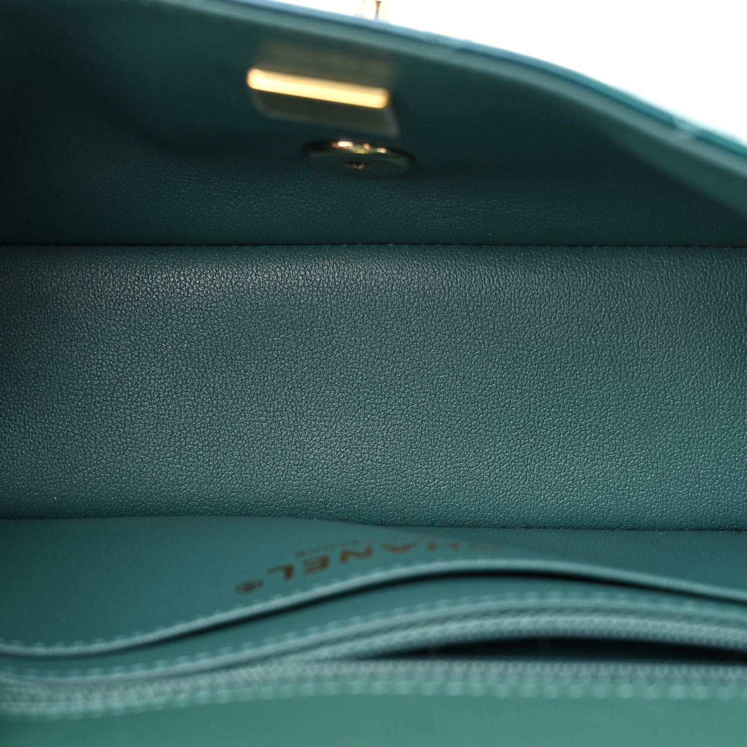 Chanel Shaded Patent Calfskin Quilted Mini Rectangular Flap Green Blue 5 of 10