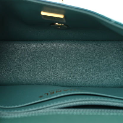 Chanel Shaded Patent Calfskin Quilted Mini Rectangular Flap Green Blue 5 of 10