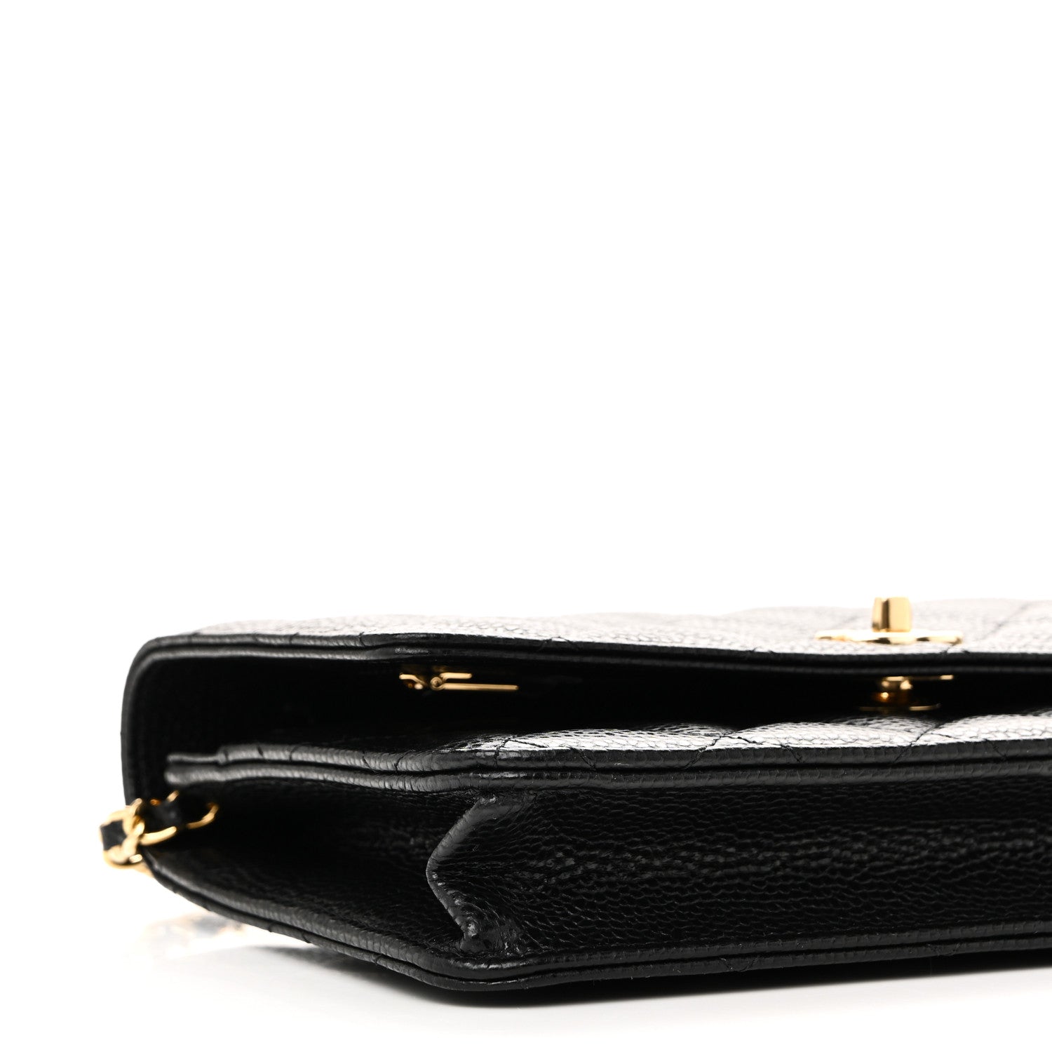 Chanel Caviar Quilted CC Turnlock Wallet On Chain WOC Black 10 of 12