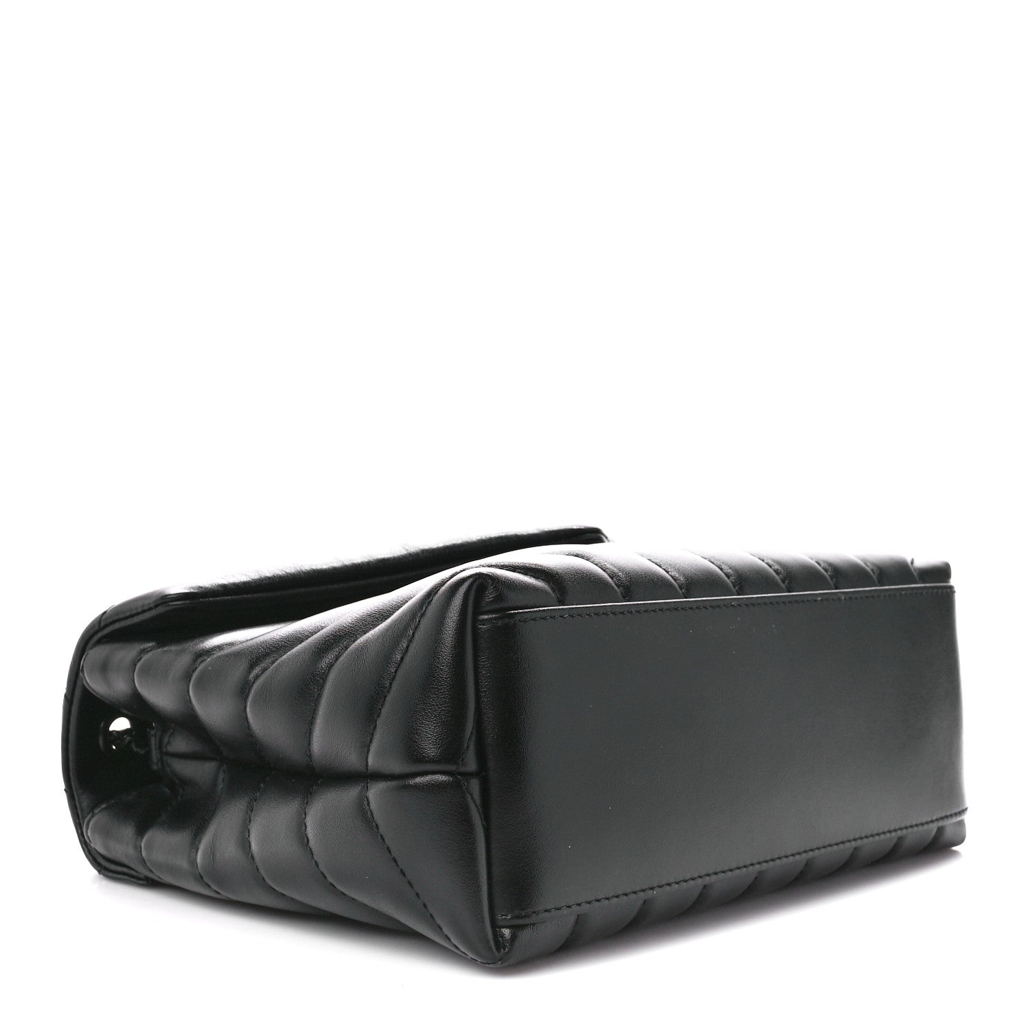 Saint Laurent Calfskin Y Quilted Monogram Monochrome Small Loulou Chain Satchel Black 4 of 12