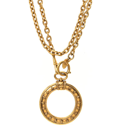 Chanel Loupe Magnifying Glass Necklace Gold 1 of 5