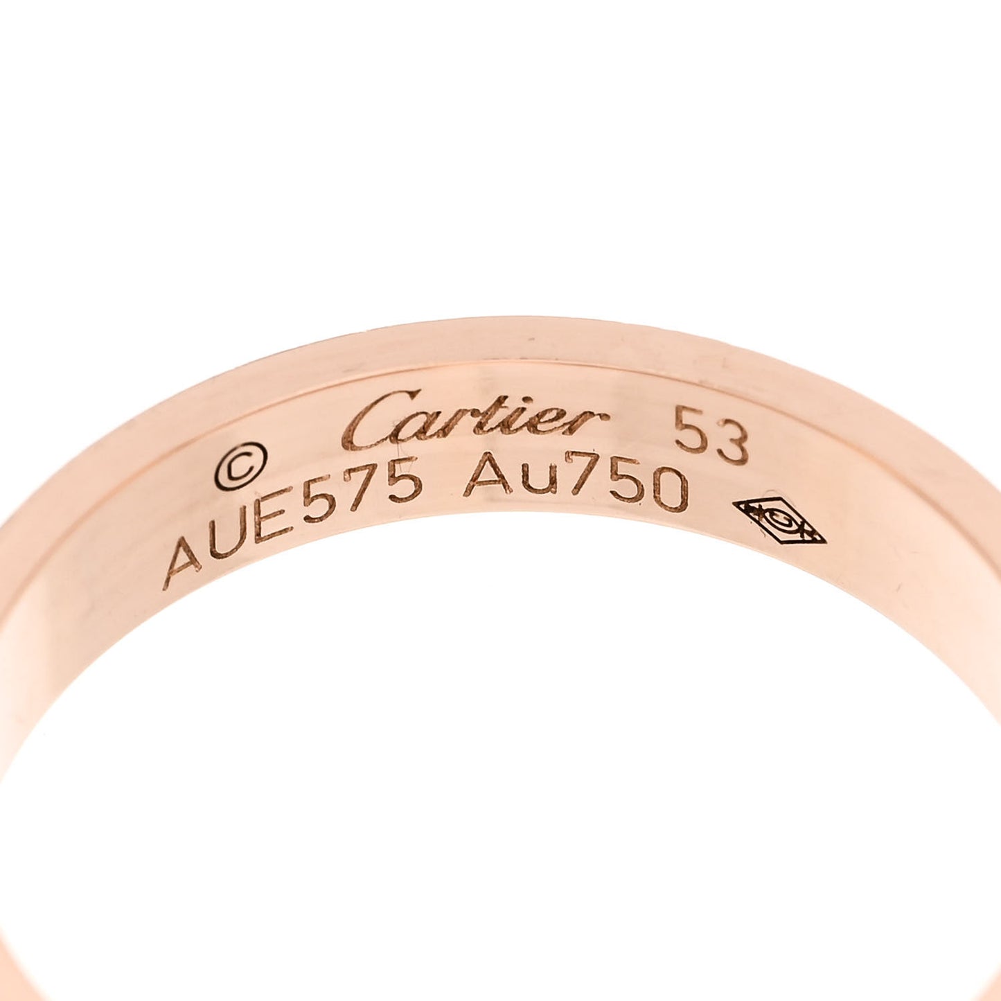18K Pink Gold 3.5mm LOVE Wedding Band Ring 53 6.5