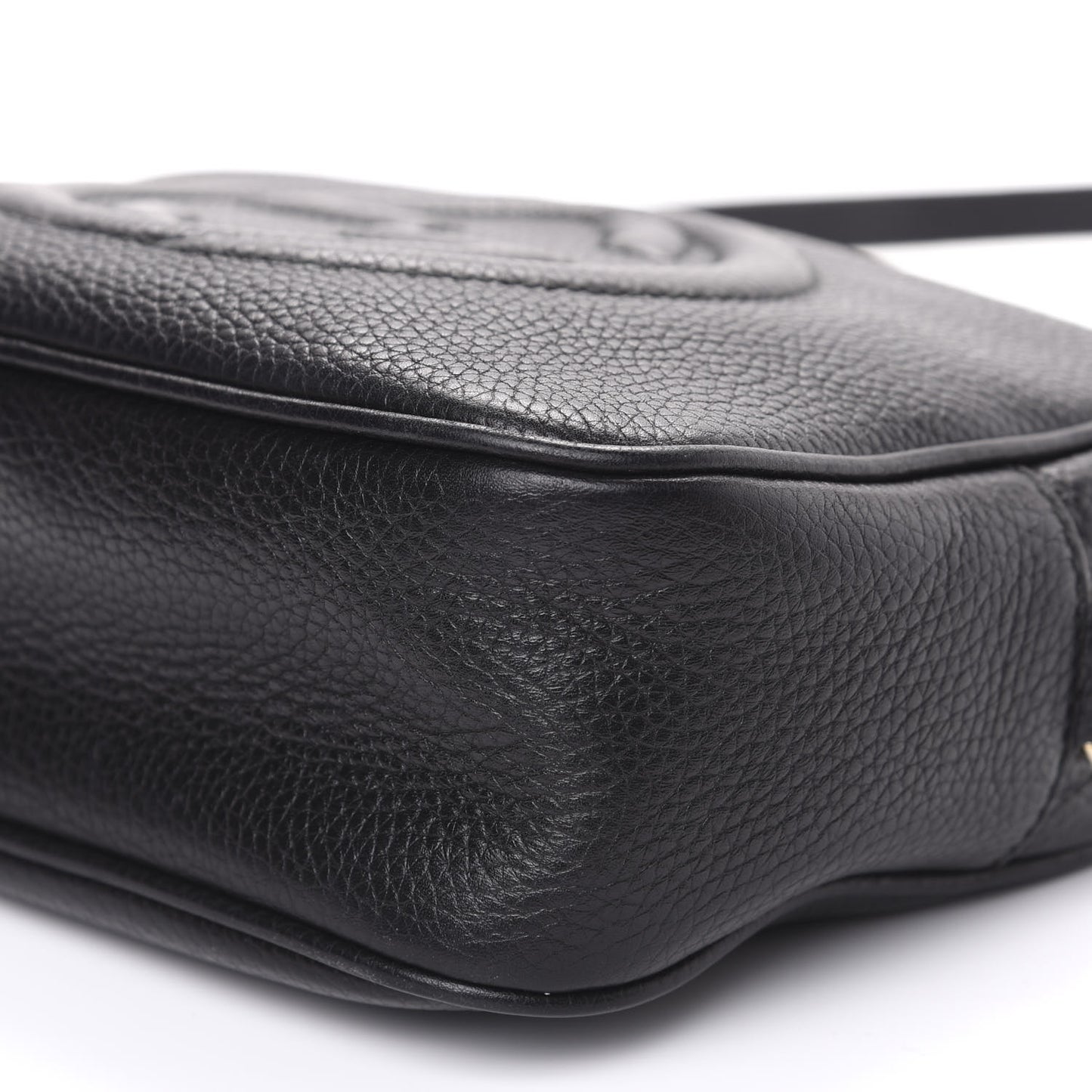 Pebbled Calfskin Small Soho Disco Bag Black
