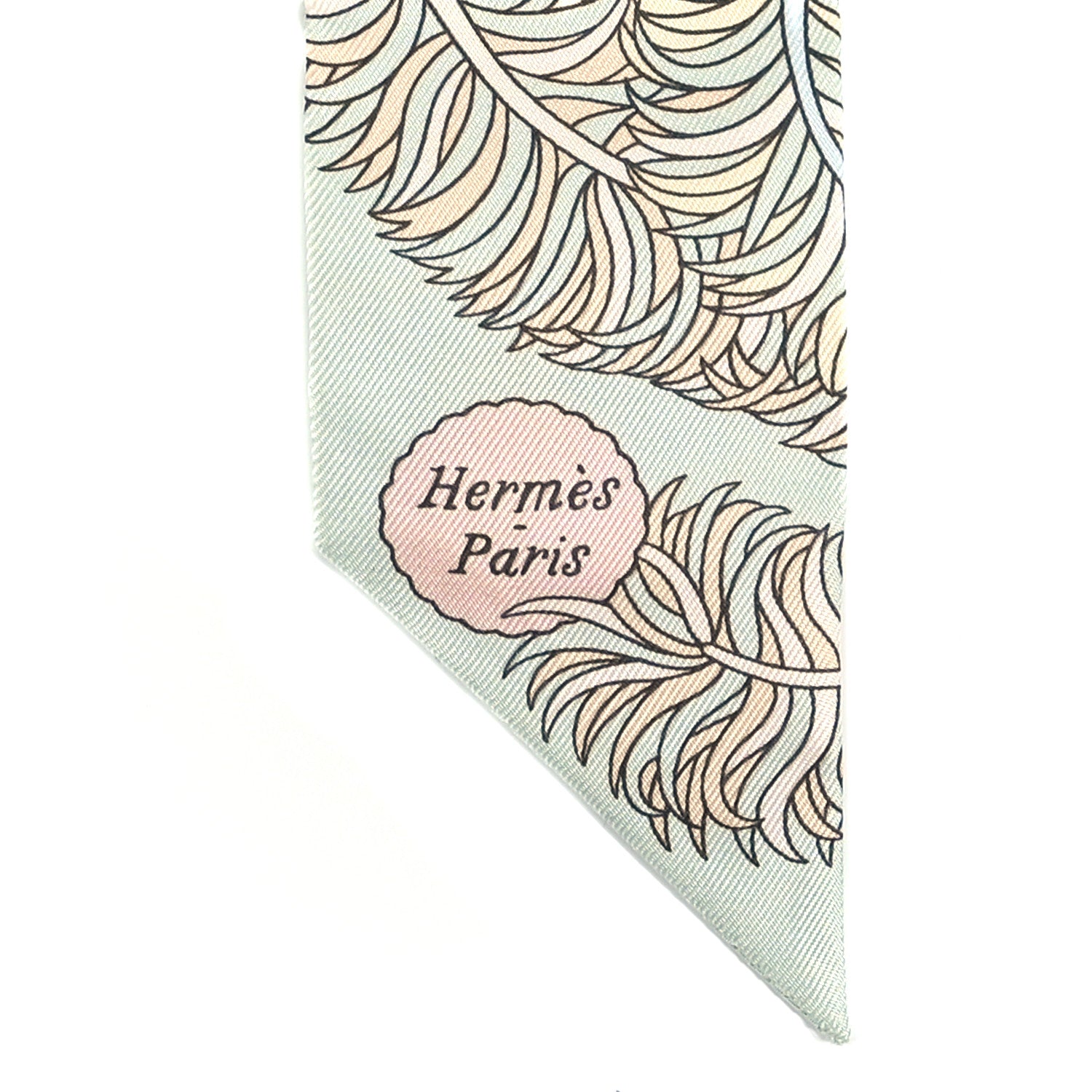 Hermes Silk De l'Ombrelle Aux Duels Twilly Ciel Rose Pale Orange 3 of 5