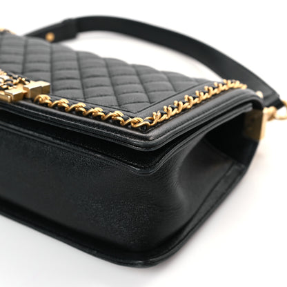 Chanel Caviar Quilted Medium Chain Around Boy Flap Black 9 of 10