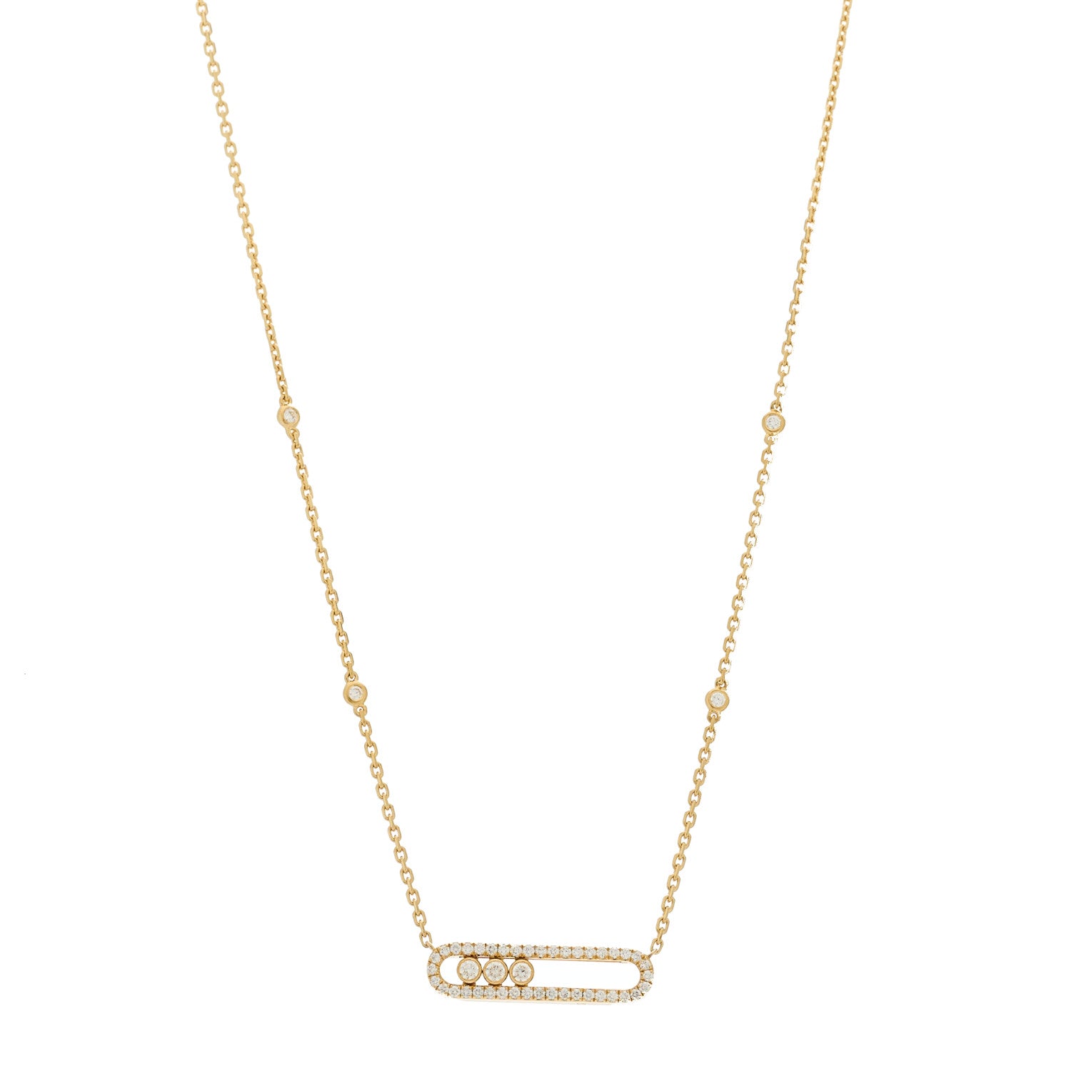 Messika 18K Yellow Gold Diamond Baby Move Classic Pave Necklace 1 of 5