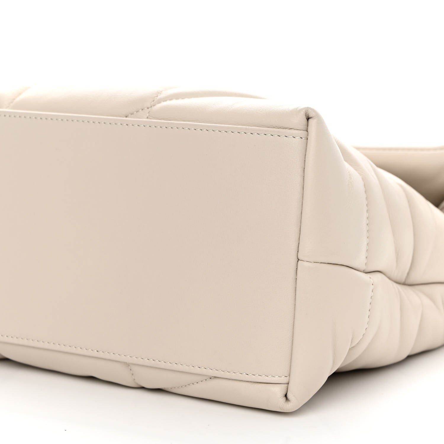 Saint Laurent Lambskin Quilted Medium Loulou Puffer Monogram Chain Satchel Crema Soft 11 of 11