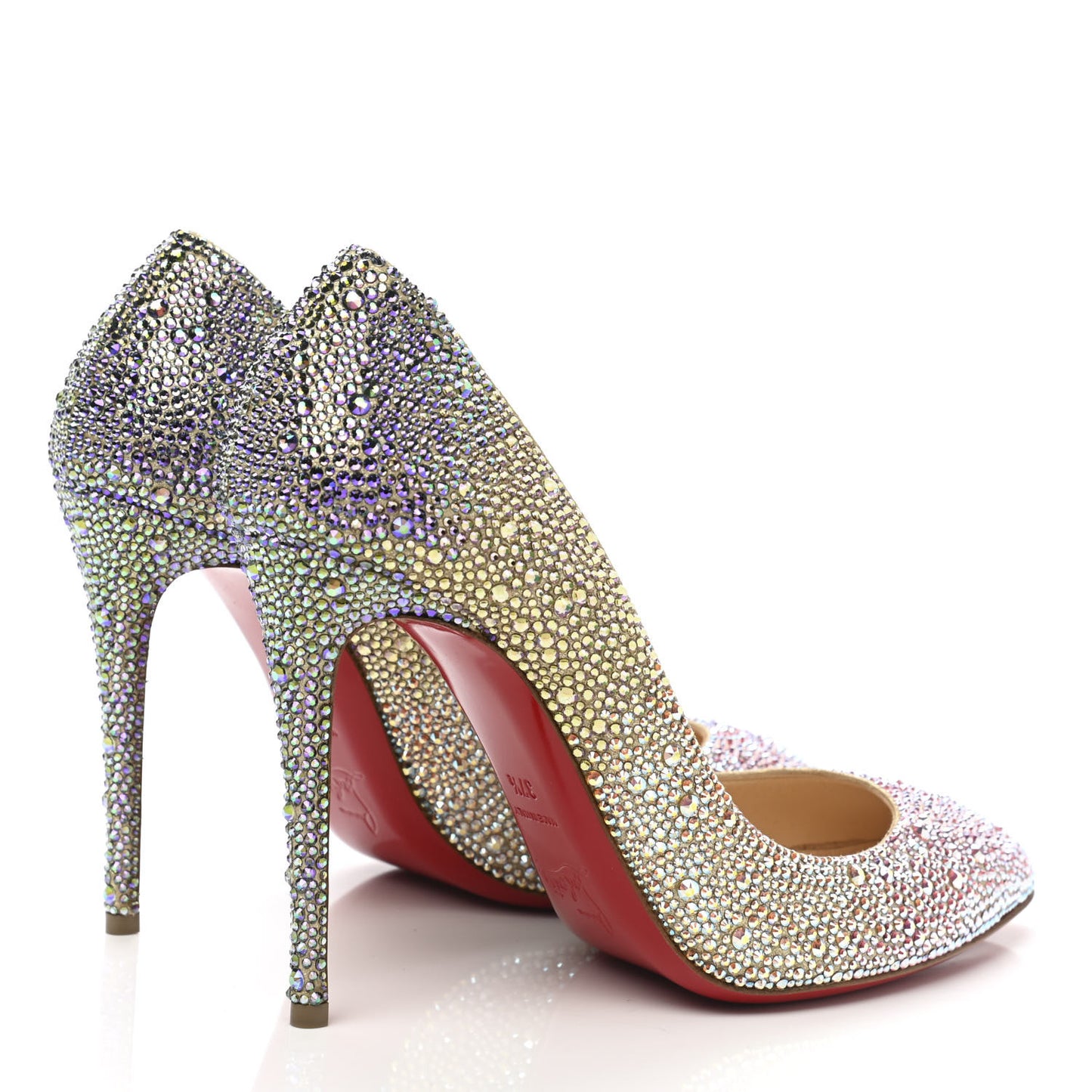 Suede Metallic Strass Degrade Eloise 100 Pumps 37.5 Platine