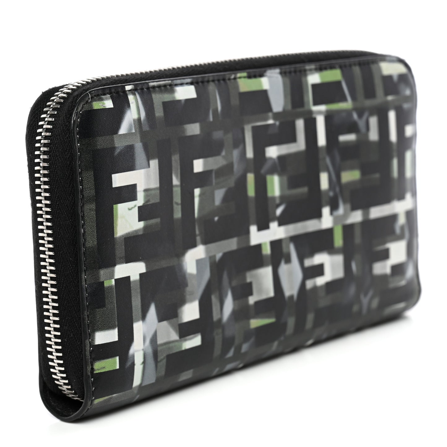 Vitello CamouFF Zip Around Wallet Black Multicolor