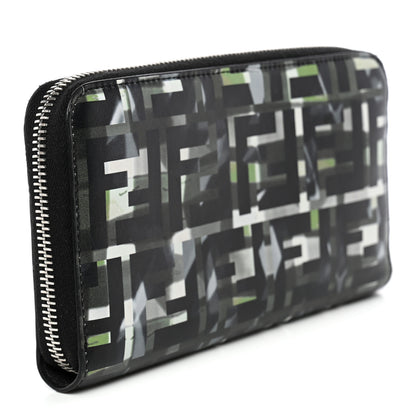 Fendi Vitello CamouFF Zip Around Wallet Black Multicolor 3 of 9