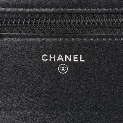 Chanel Lambskin Quilted Wallet On Chain WOC Black Pink Light Blue 5 of 16