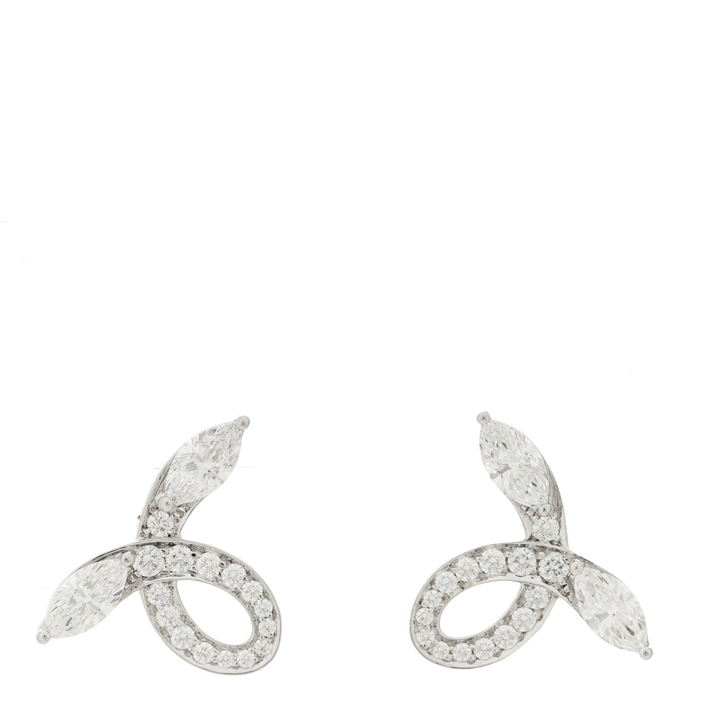 Platinum Diamond Victoria Bow Earrings