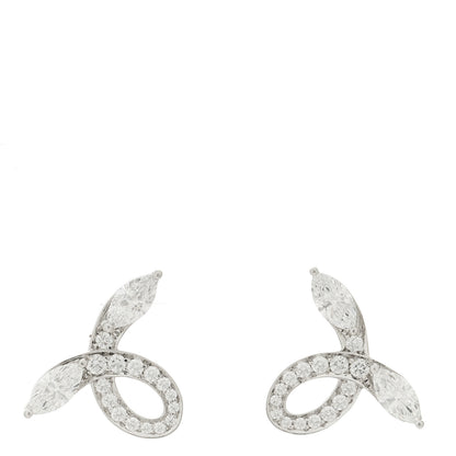 Tiffany Platinum Diamond Victoria Bow Earrings 1 of 6