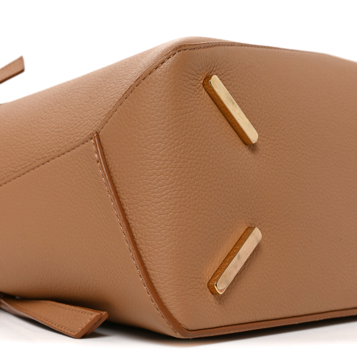 Grained Calfskin Medium Puzzle Edge Bag Toffee
