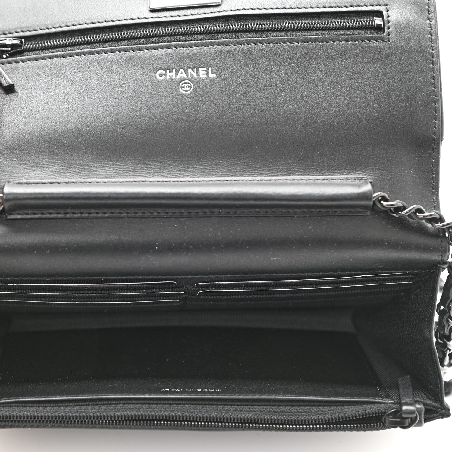 Chanel Chevron Reissue Wallet On Chain WOC So Black 5 of 12