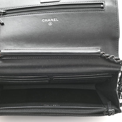 Chanel Chevron Reissue Wallet On Chain WOC So Black 5 of 12