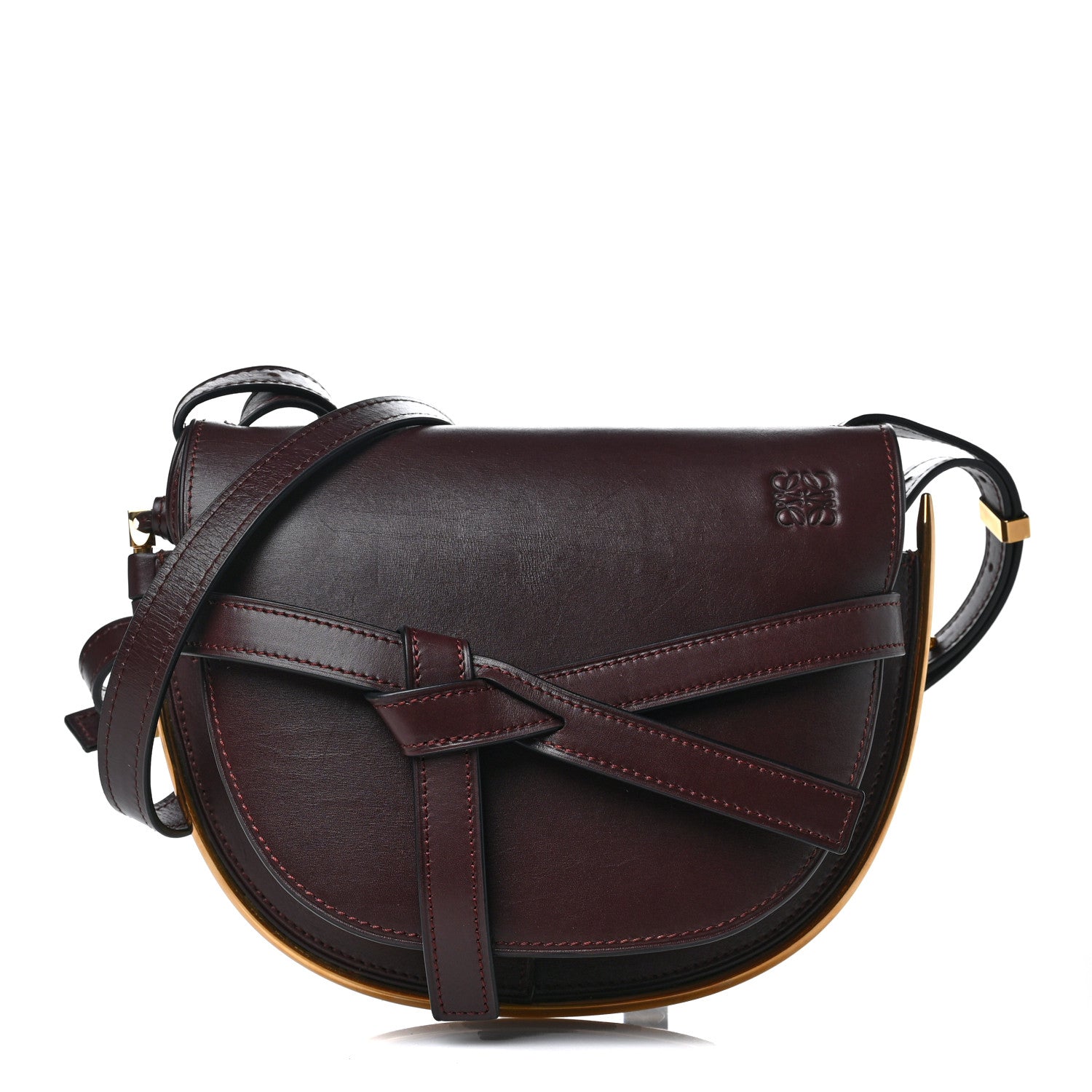 Loewe Calfskin Small Metal Gate Crossbody Bag Oxblood 1 of 12