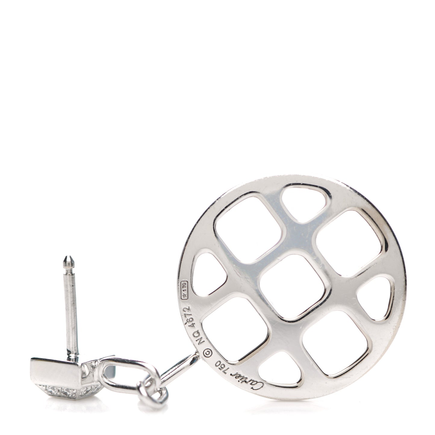 18K White Gold Diamond Pasha Drop Earrings