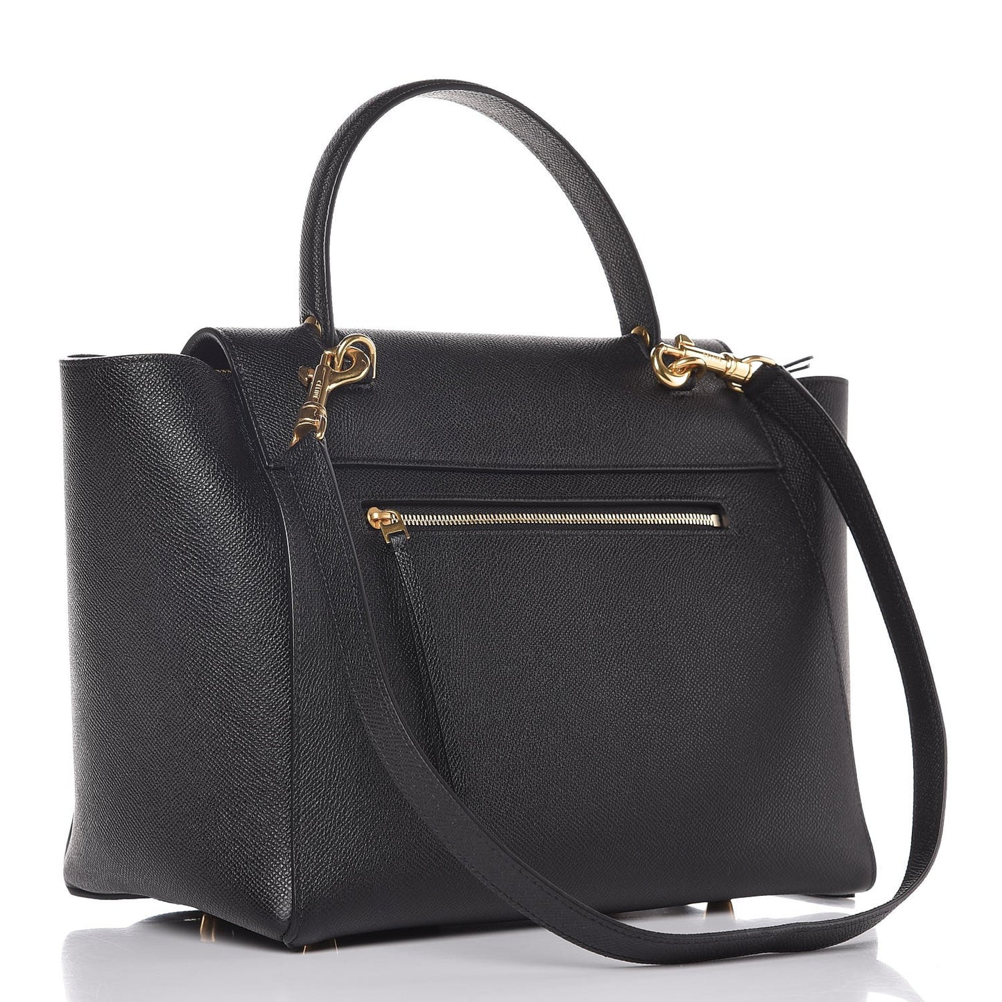 Grained Calfskin Mini Belt Bag Black