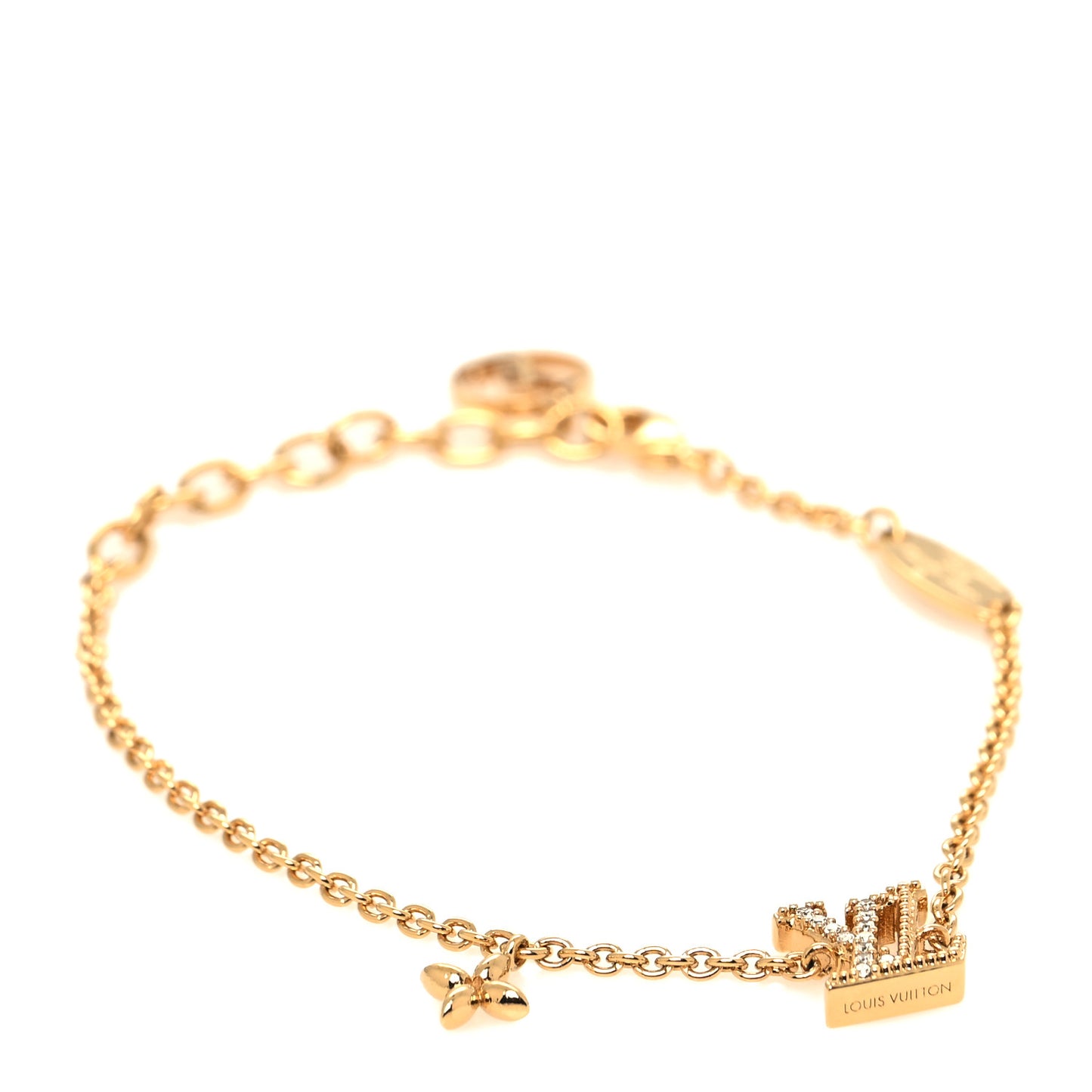 Metal Crystal LV Iconic Bracelet Gold