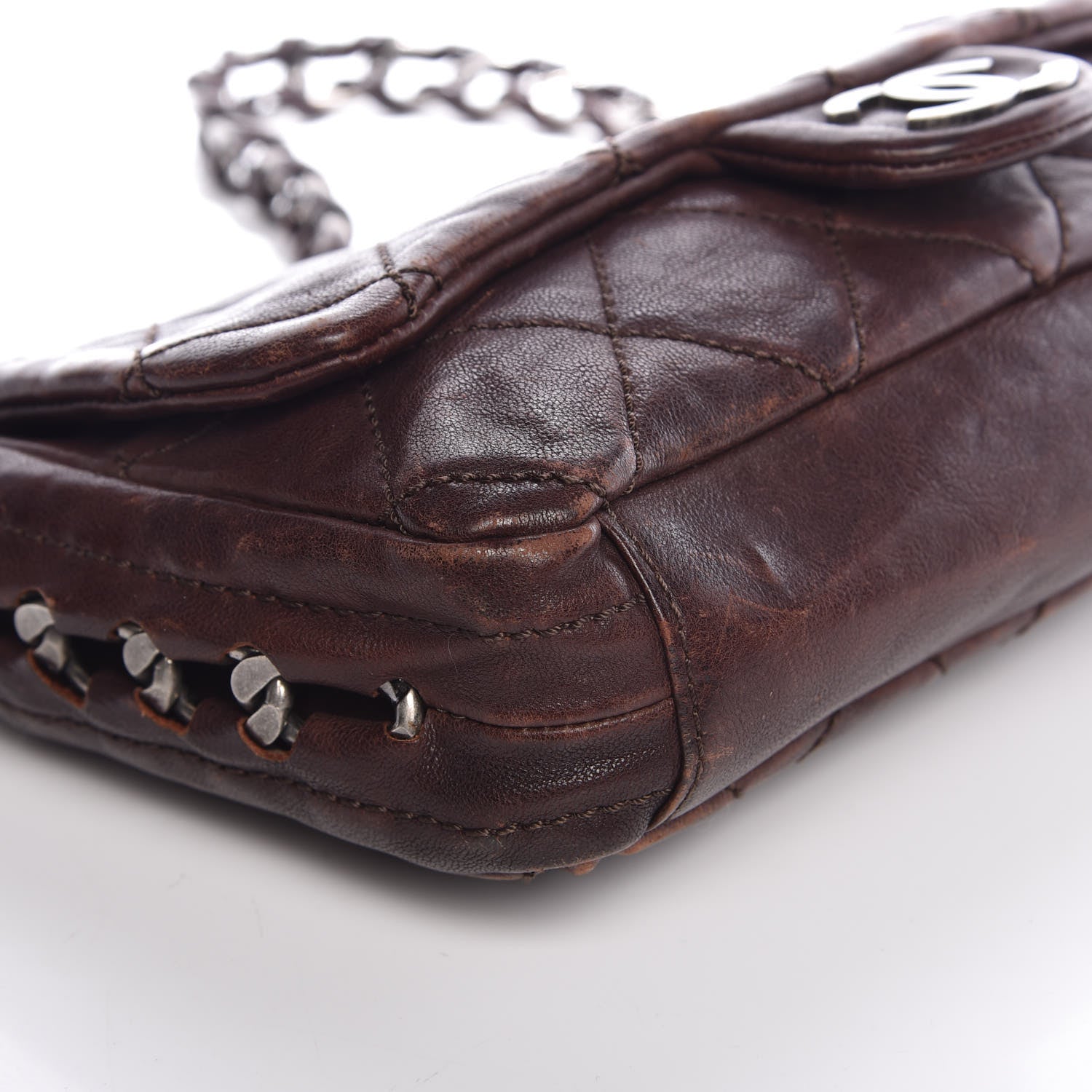 Chanel Calfskin Quilted Modern Chain Flap Brown 13 of 20