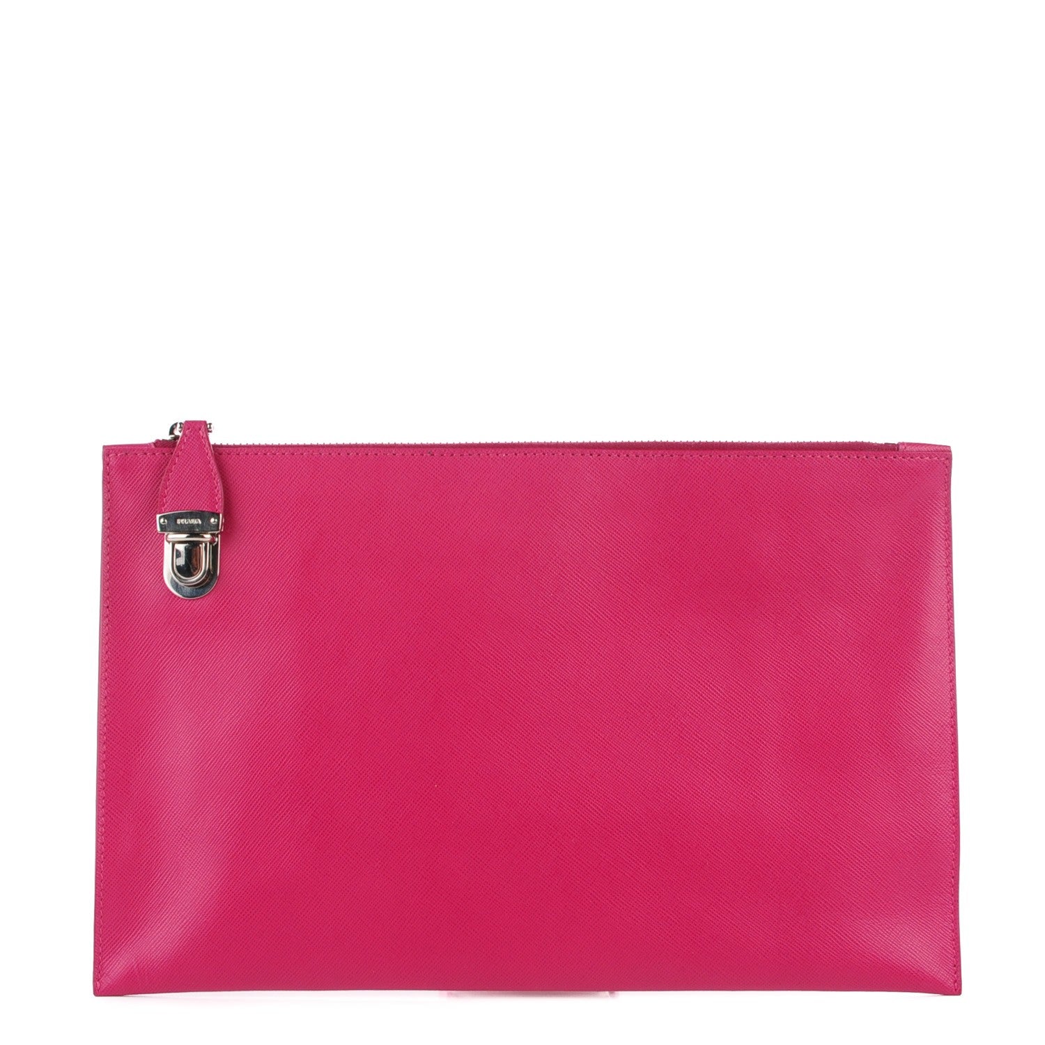 Prada Saffiano Lux Pochette Clutch Fuxia 1 of 9
