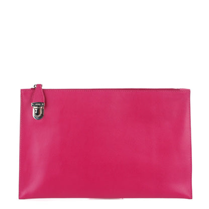Prada Saffiano Lux Pochette Clutch Fuxia 1 of 9
