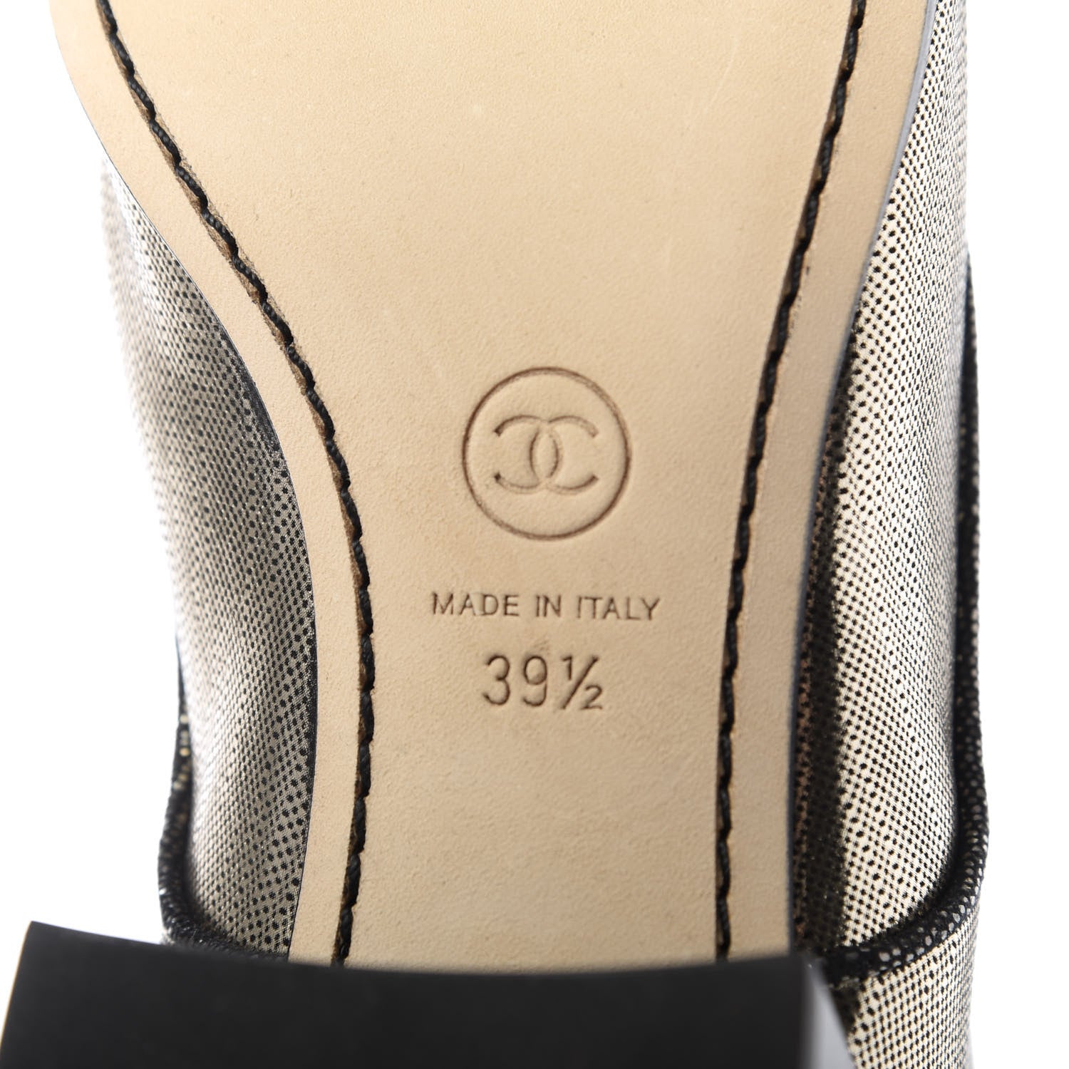 Chanel Laminated Calfskin CC Lace Up Short Boots 39.5 Silver Black 7 of 8