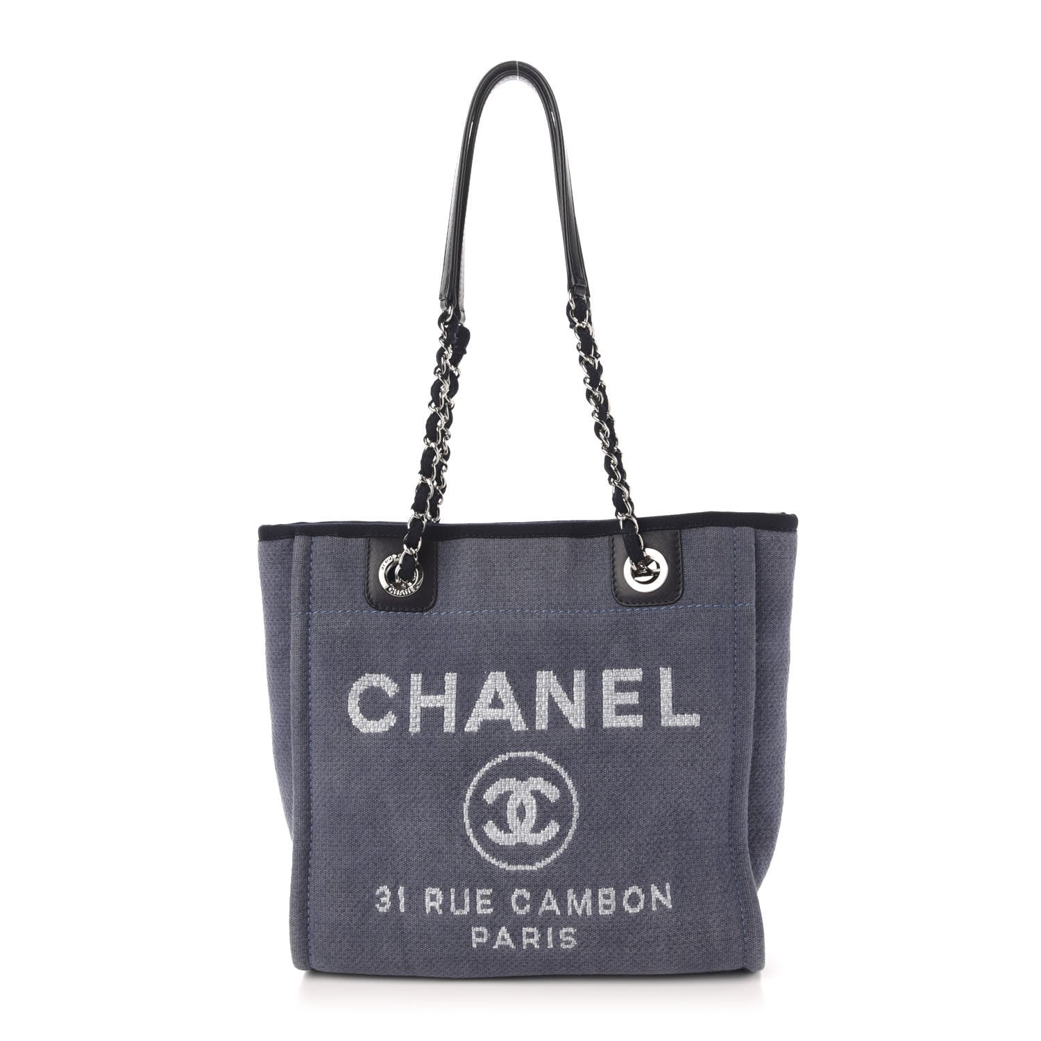Chanel Canvas Mini Deauville Tote Denim Blue 1 of 10