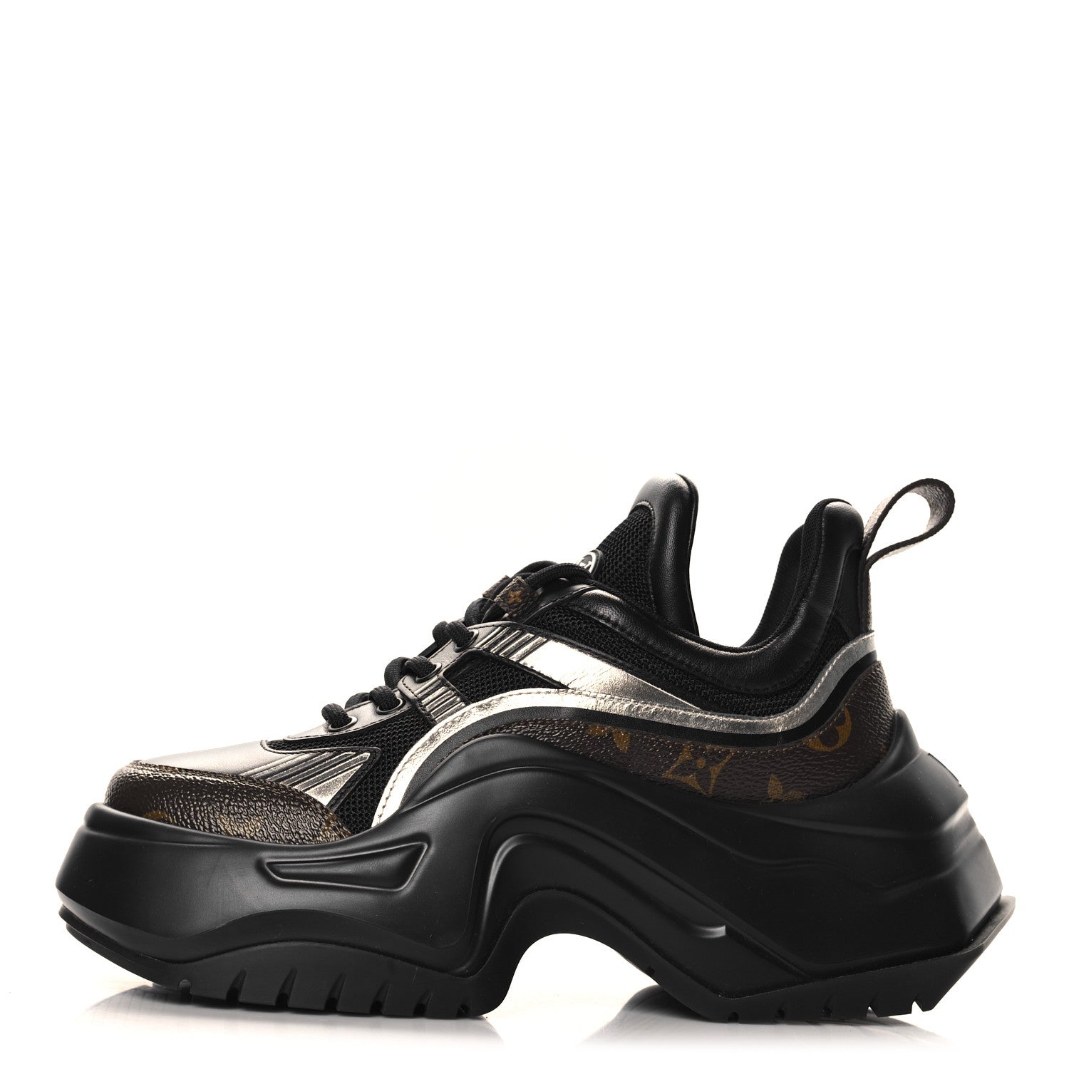Louis Vuitton Calfskin Monogram LV Archlight 2.0 Platform Sneakers 37 37 Black 1 of 9