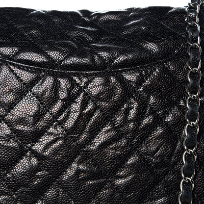 Chanel Crumpled Caviar Quilted Maxi Elastic Flap Black 13 of 15