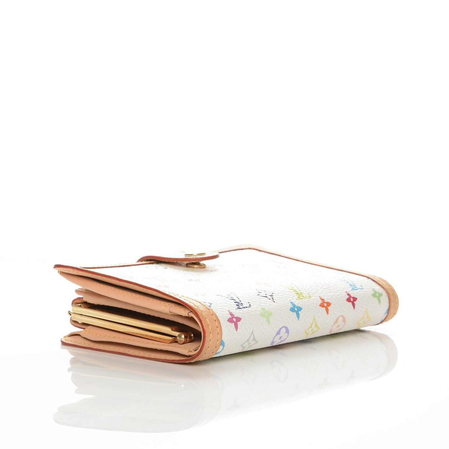 Monogram Multicolor French Purse Wallet White
