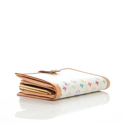 Louis Vuitton Monogram Multicolor French Purse Wallet White 4 of 7