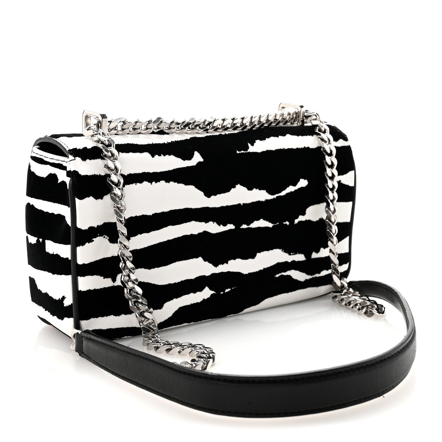 Burberry Calfskin Zebra Print Lola Bag Black White 3 of 11