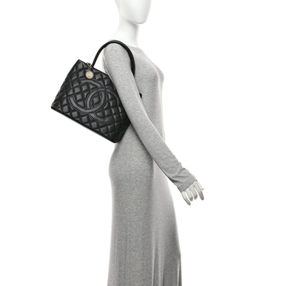 Chanel Caviar Quilted Medallion Tote Black 2 of 10