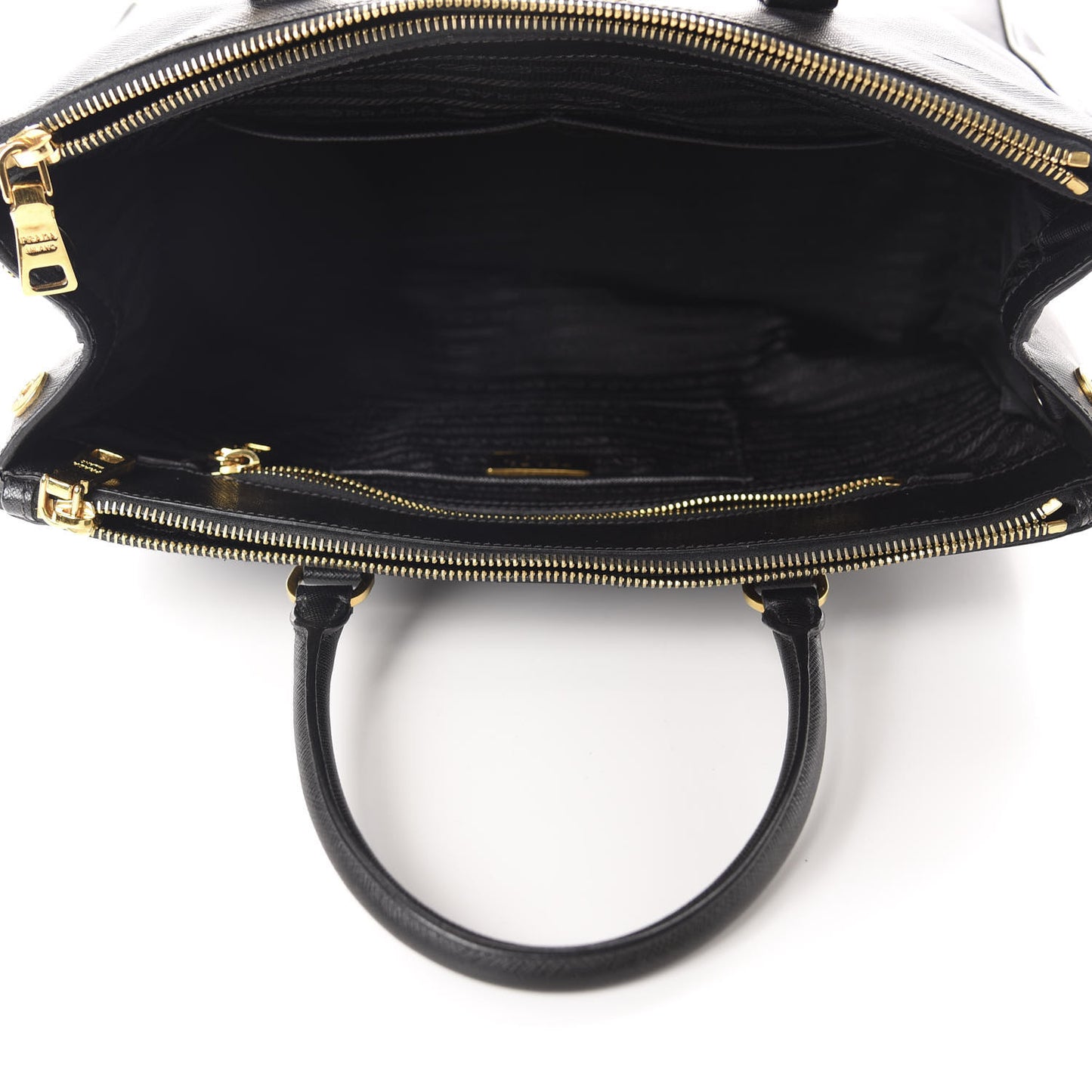 Saffiano Medium Galleria Double Zip Tote Black