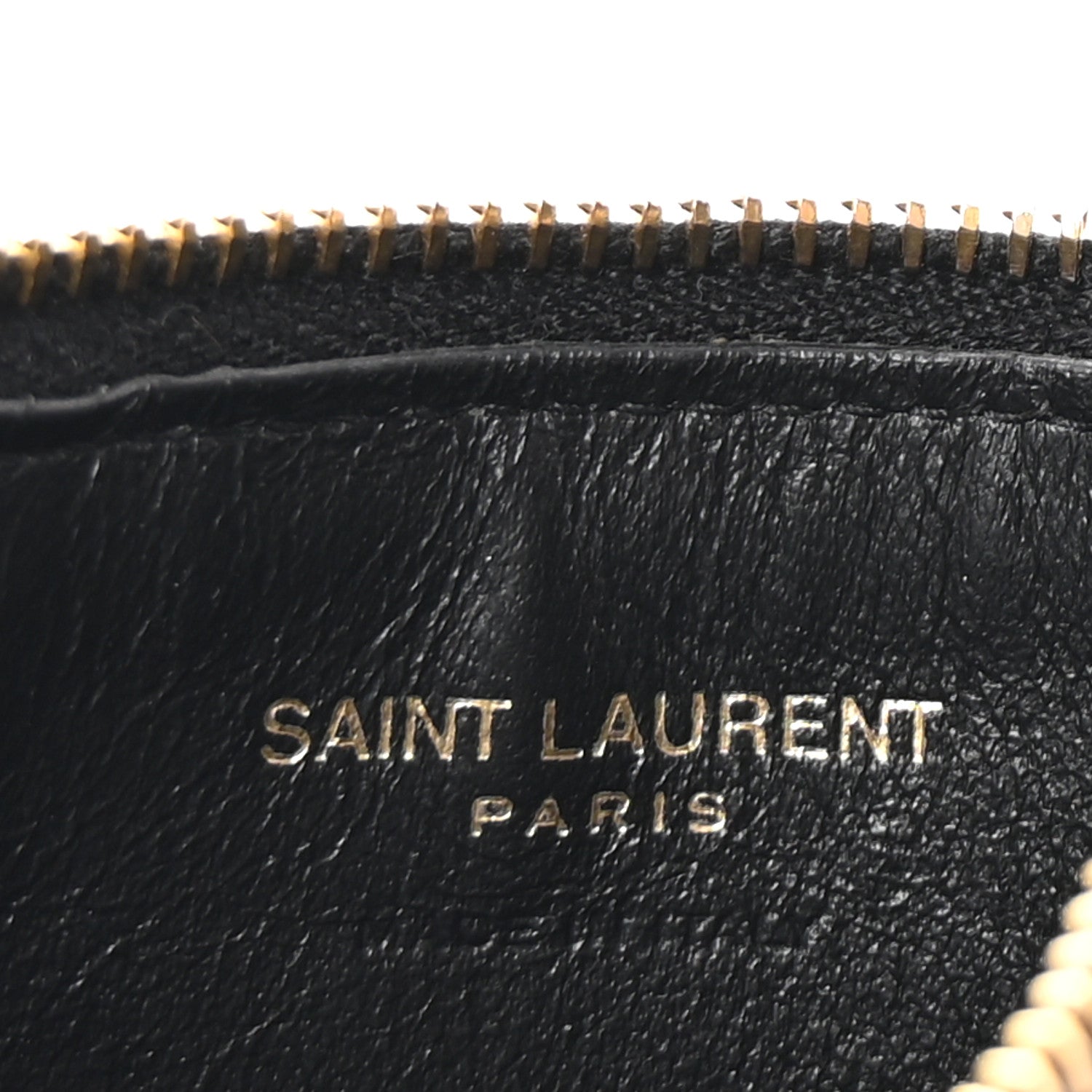 Saint Laurent Grained Calfskin Monogram 5 Fragments Zip Pouch Card Holder Black 6 of 7