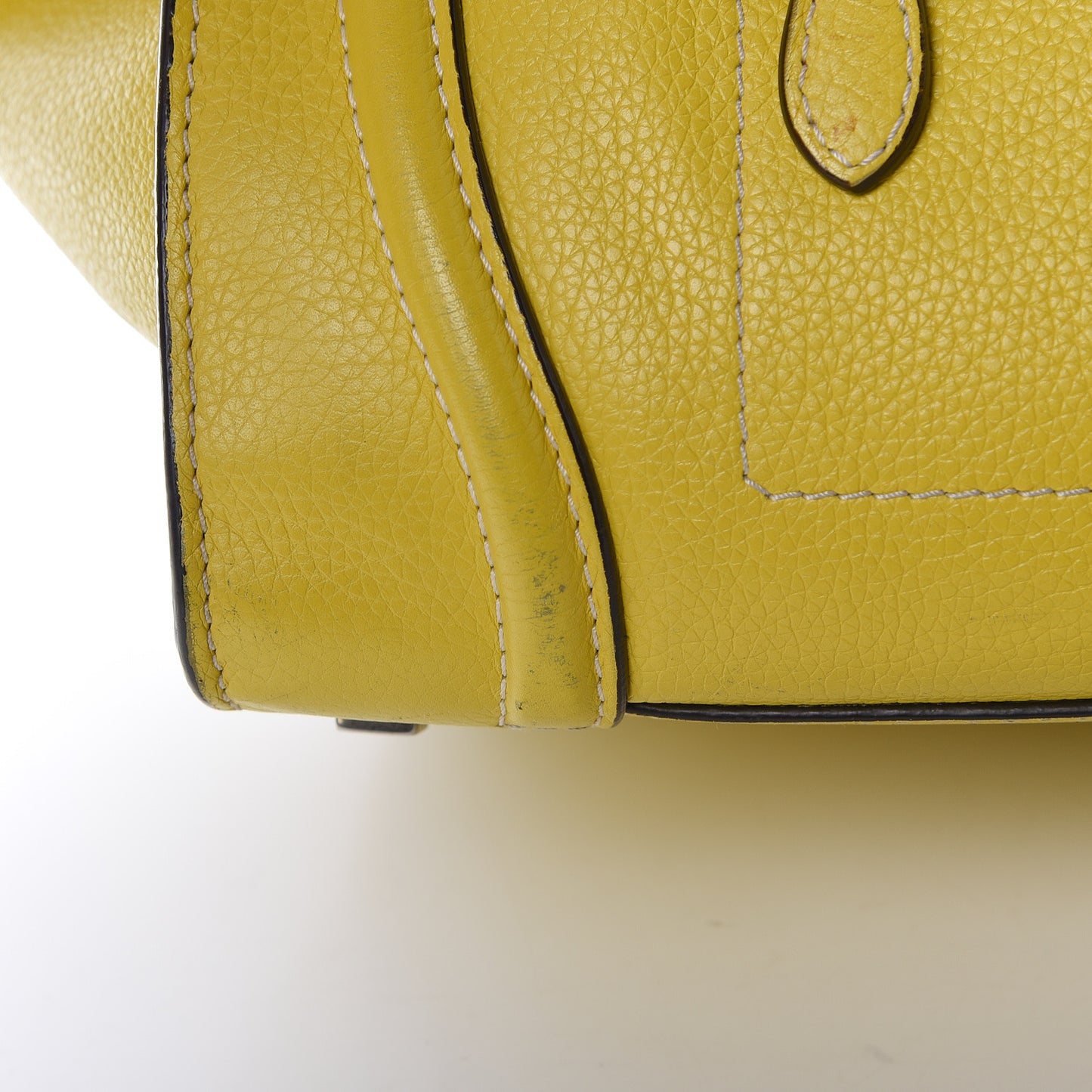 Drummed Calfskin Mini Luggage Citron