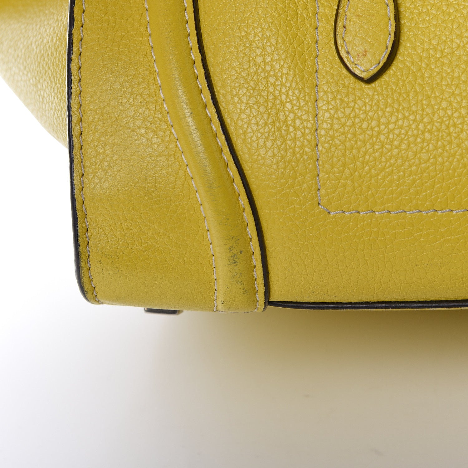 Celine Drummed Calfskin Mini Luggage Citron 20 of 26