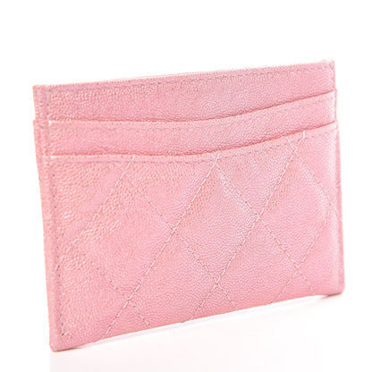 Chanel Iridescent Caviar Quilted Card Holder Rose Pink 3 of 9