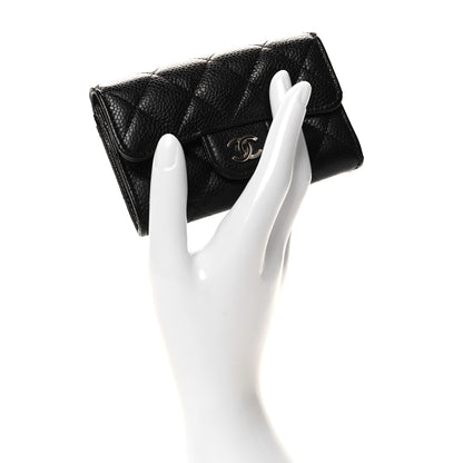 Chanel Caviar Quilted Flap Card Holder Wallet Black 2 of 9