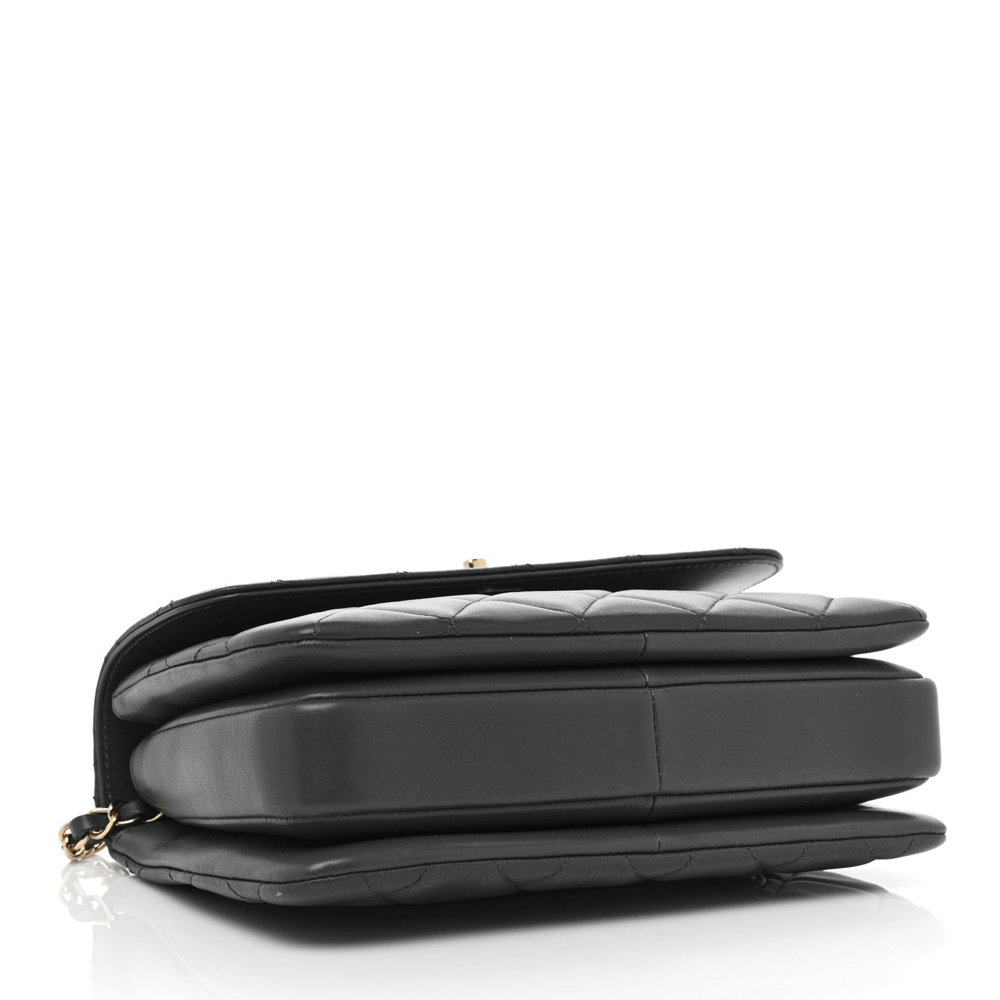 Lambskin Quilted Small Trendy CC Dual Handle Flap Bag Dark Grey