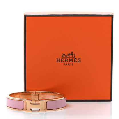 Hermes Enamel Narrow Clic Clac H Bracelet PM Rose Delirium 5 of 5