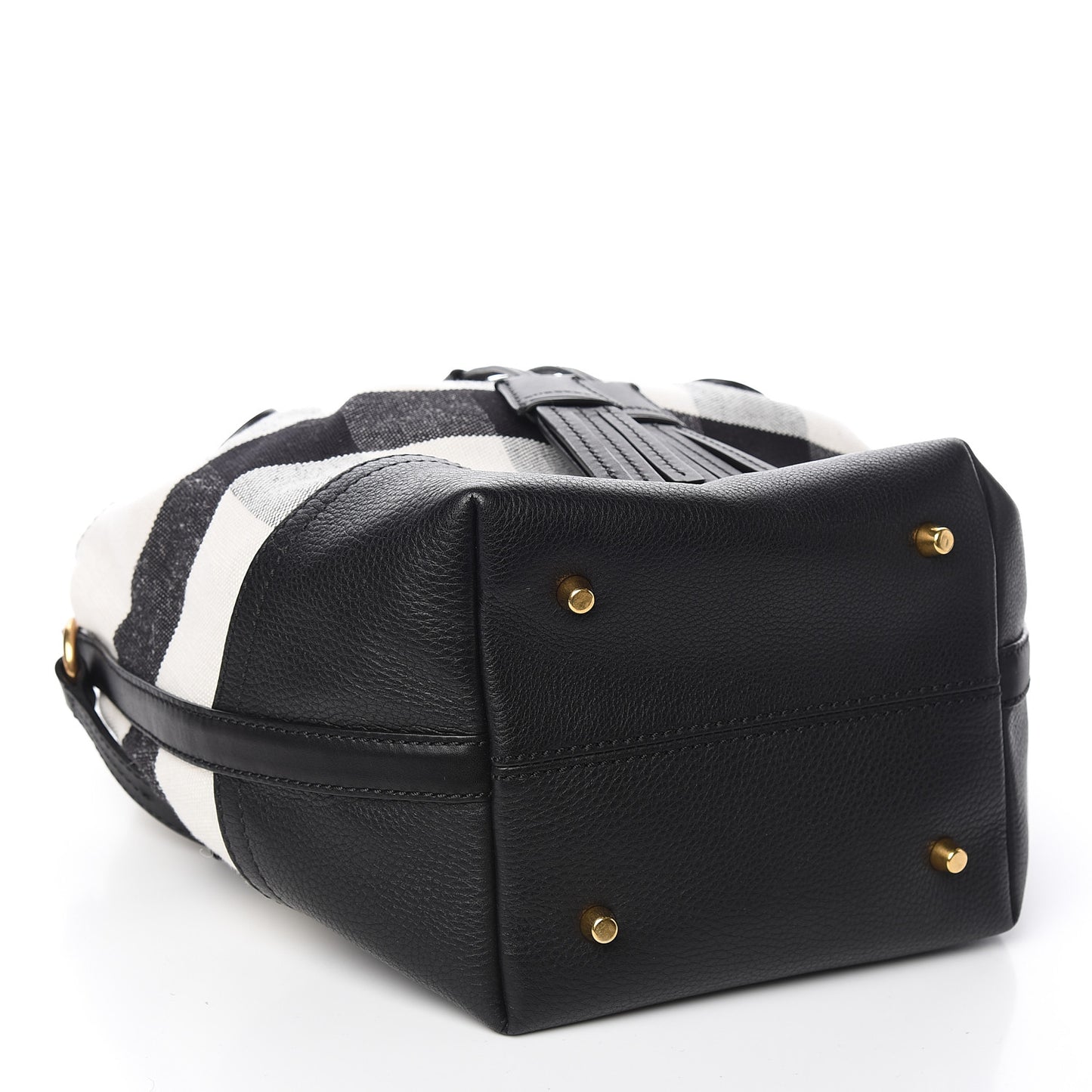 Canvas House Check Small Bucket Black White
