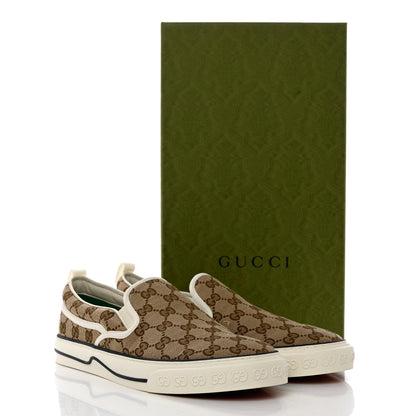 Gucci GG Monogram Mens 1977 Tennis Slip On Sneakers 9.5 Beige Ebony Mystic White 8 of 8