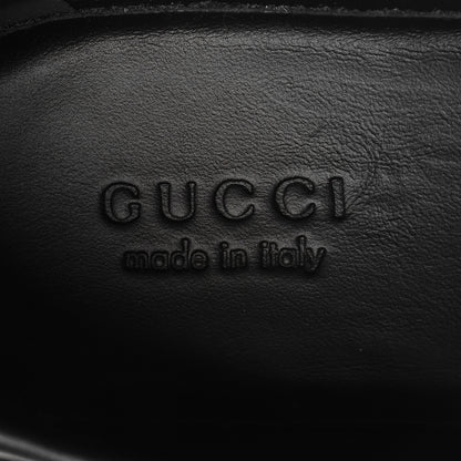 Gucci Monogram Jumbo GG Miro Soft Calfskin Mens Lug Sole Loafers 10 Black 8 of 8