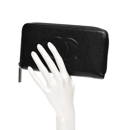 Chanel Caviar Large Timeless CC Zip Around Wallet Black 2 of 9