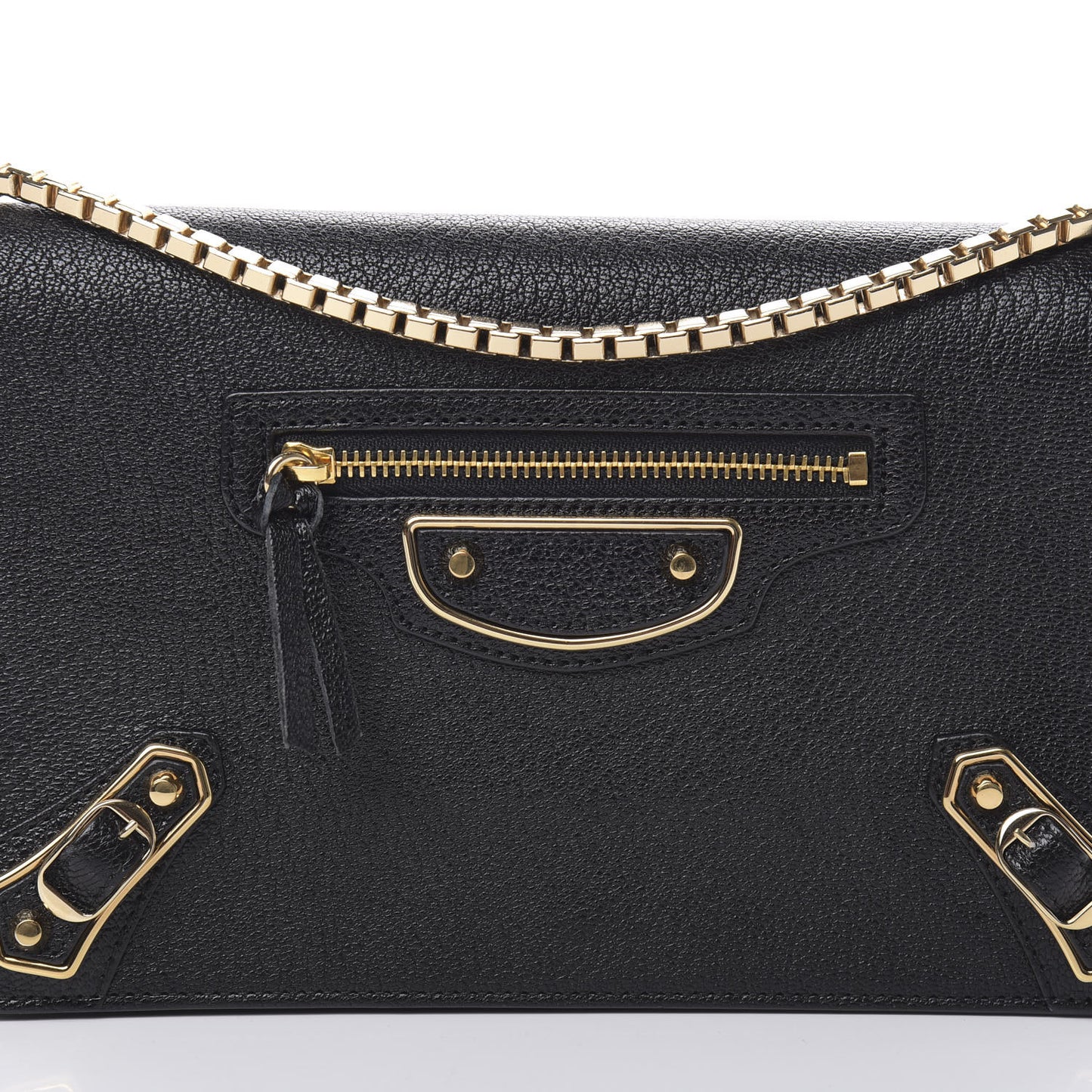 Chevre Gold Metallic Edge Hardware Wallet On Chain Black