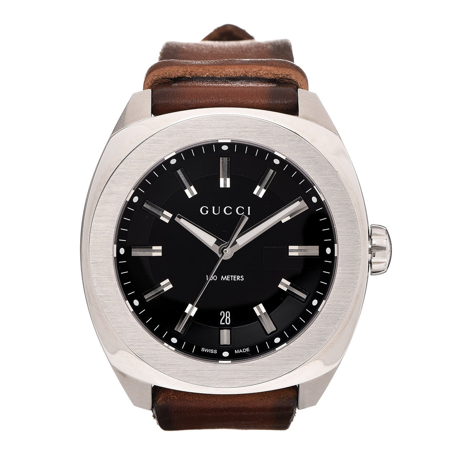 Gucci Stainless Steel Calfskin 44mm GG2570 Toscano Quartz Watch Black 1 of 15
